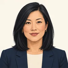 Illustrated portrait of Maya Chen